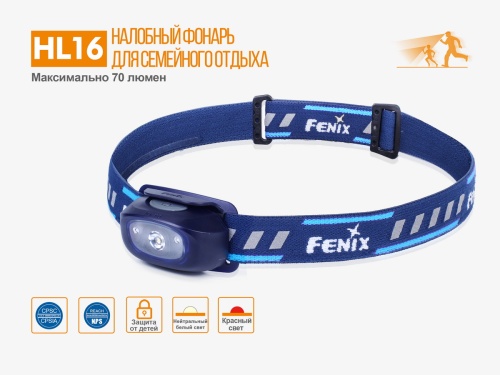 Налобный фонарь Fenix HL16 синий, HL16bl фото 4